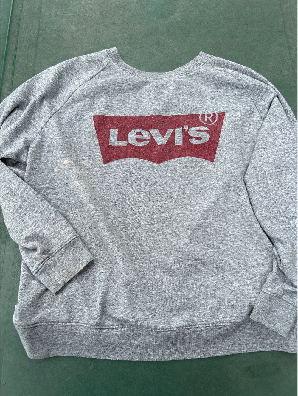Levi's Men's Gray Sweatshirt with Red Logo, Size 2X, Fair Condition